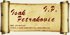 Isak Petraković vizit kartica